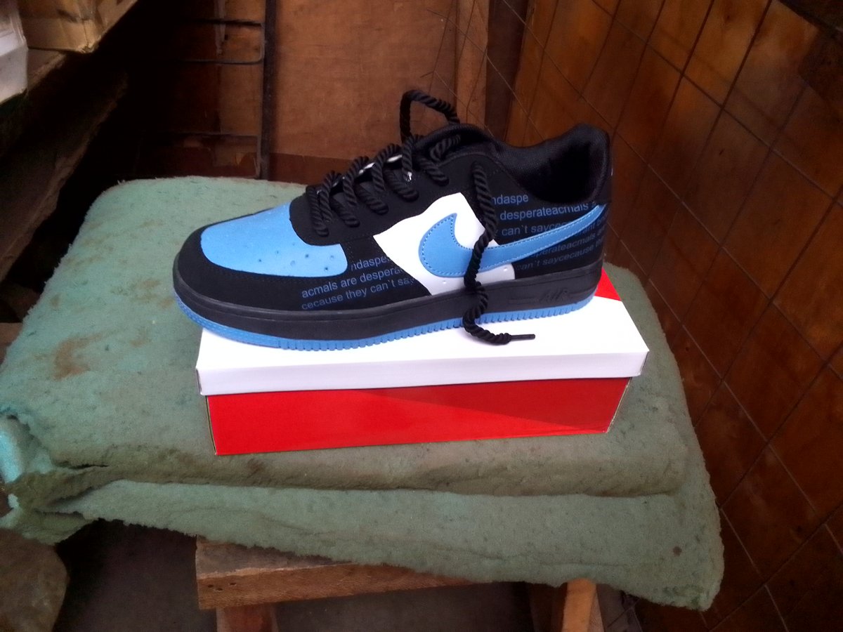 Black and Blue Nike Air Force 1