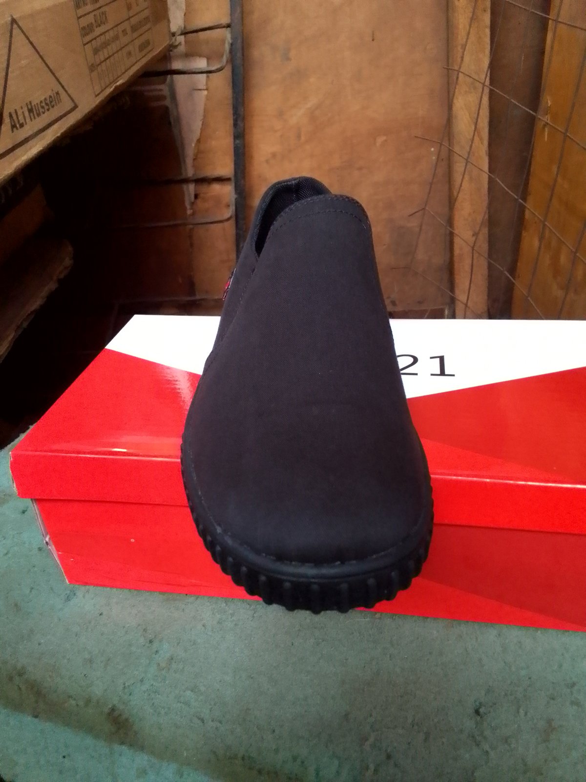 Black Canvas Slip-On Shoe