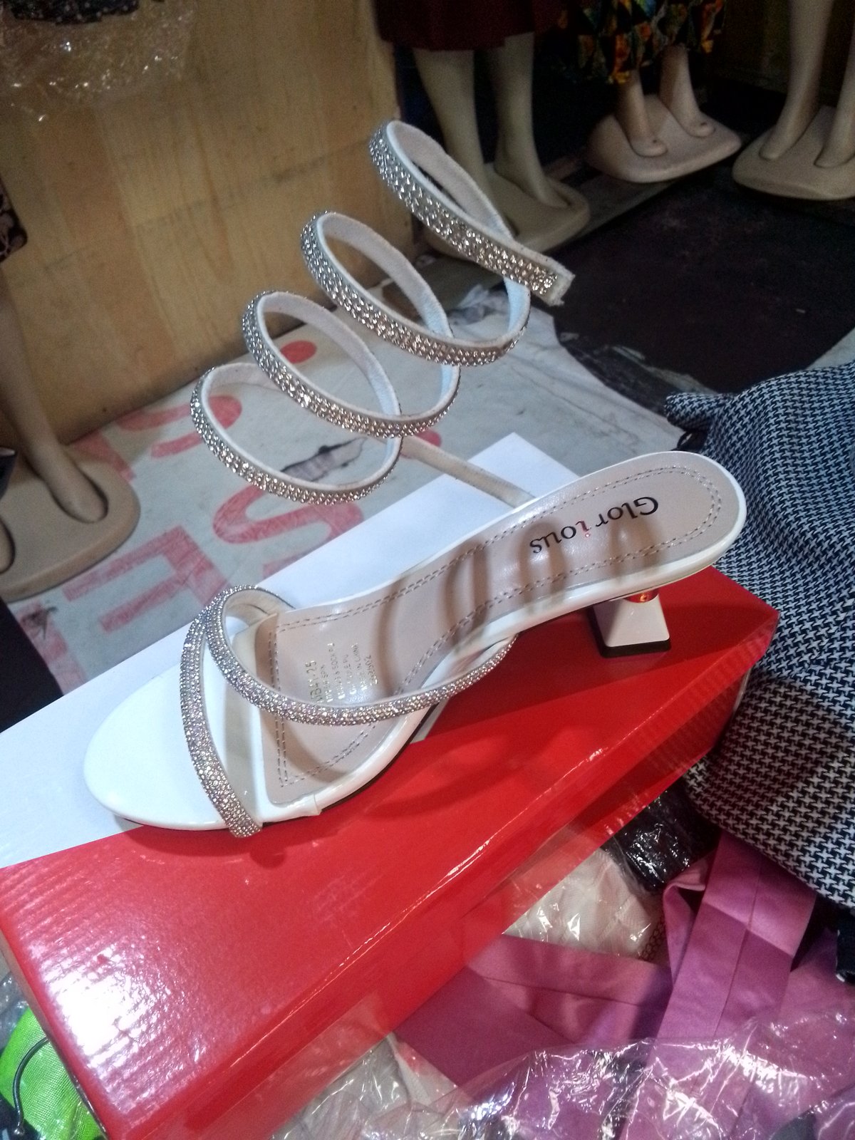 Glorious White and Silver Sandals